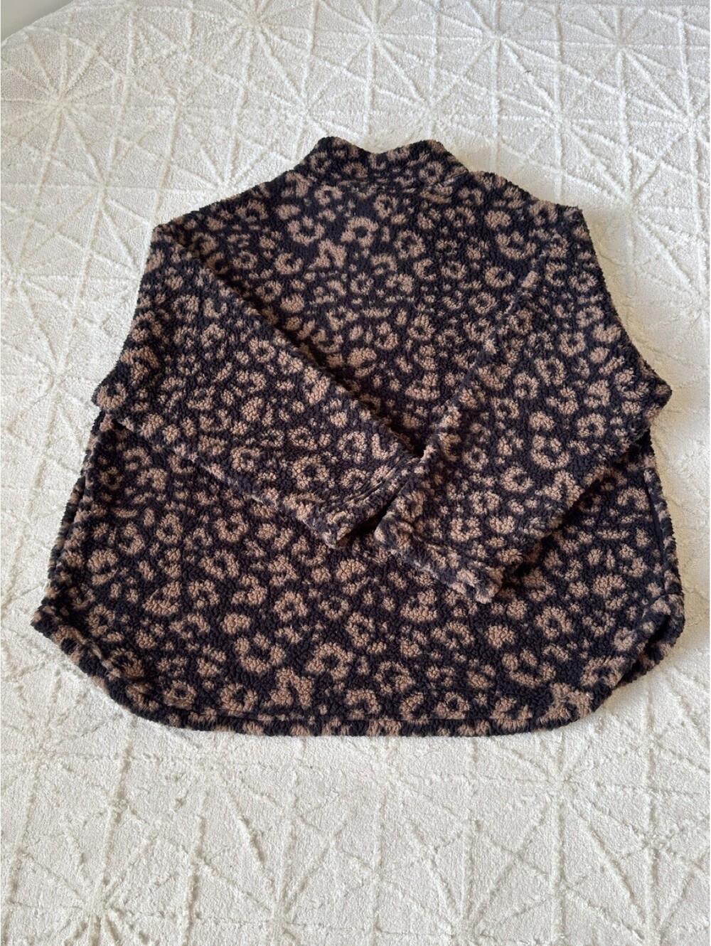 Koolaburra by UGG Womens 1X Leopard Sherpa Fleece Quarter Zip Pullover Plus Size - Picture 14 of 14